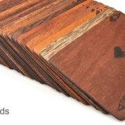 【LIFE】 木製のトランプ  基準サイズ 革のケース付き（ブラック）
