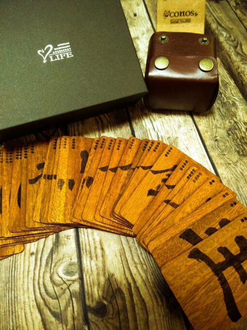 木製｢ごいた｣カード 革製ケース付き